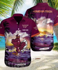 Virginia Tech Hokies NCAA Custom 3D Pocket Hawaiian Shirt