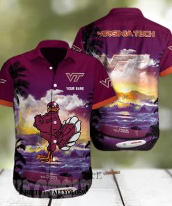 Virginia Tech Hokies NCAA Custom 3D Pocket Hawaiian Shirt