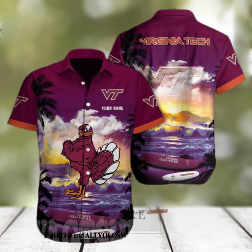 Virginia Tech Hokies NCAA Custom 3D Pocket Hawaiian Shirt