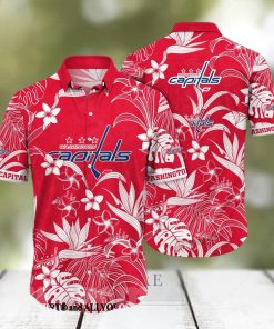 Washington Capitals NHL Flower Full Print Unisex Hawaiian Shirt