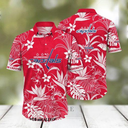 Washington Capitals NHL Flower Full Print Unisex Hawaiian Shirt