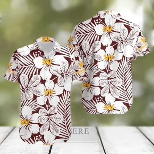 Washington Football Flower Pattern Hawaiian Shirt