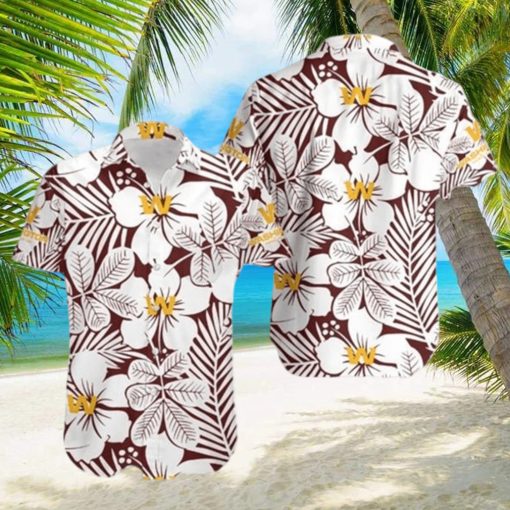 Washington Football Flower Pattern Hawaiian Shirt