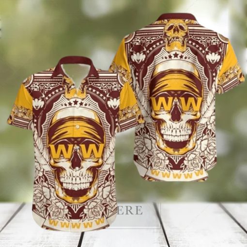 Washington Football NFL Skull Pattern Hawaiian Shirt