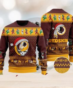 Washington Redskins Grateful Dead Santa Hat Ugly Christmas Sweater