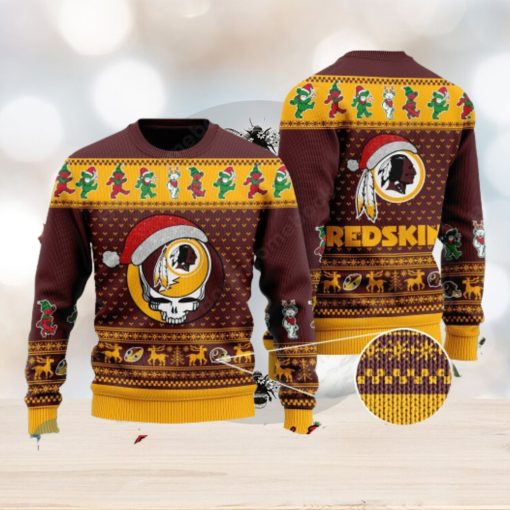 Washington Redskins Grateful Dead Santa Hat Ugly Christmas Sweater