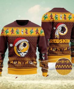 Washington Redskins Grateful Dead Santa Hat Ugly Christmas Sweater