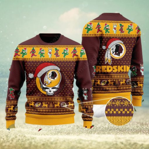 Washington Redskins Grateful Dead Santa Hat Ugly Christmas Sweater