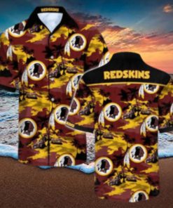 Washington Redskins Nfl Hawaiian Shirt Short T Shirt Hawaiian Pattern Print For Sports Fans