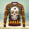 Carolina Panthers Skull Flower Ugly Christmas Ugly Sweater