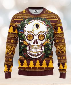 Washington Redskins Skull Flower Ugly Christmas Ugly Sweater