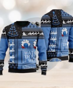 Watch’em Fall & Weep! Bowling All Over Print 3D Ugly Christmas Sweater