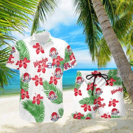 Wendy’s Hibiscus Flower Pattern Hawaiian Shirt And Short For Men And Women hawaiian shirt