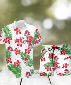 Wendy’s Hibiscus Flower Pattern Hawaiian Shirt And Short For Men And Women hawaiian shirt