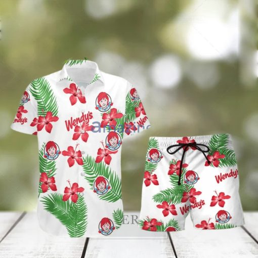 Wendy’s Hibiscus Flower Pattern Hawaiian Shirt And Short For Men And Women hawaiian shirt