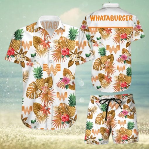 Whataburger Tropical Flower Aloha Hawaiian Shirt