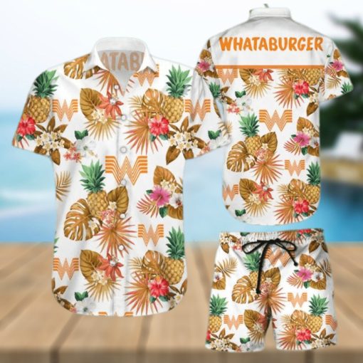 Whataburger Tropical Flower Aloha Hawaiian Shirt