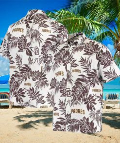 White Aloha San Diego Padres Hawaiian Shirt Tropical Flower Pattern All Over Print HawaiianShirts