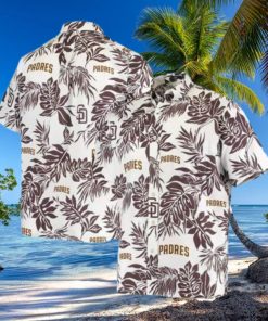 White Aloha San Diego Padres Hawaiian Shirt Tropical Flower Pattern All Over Print HawaiianShirts