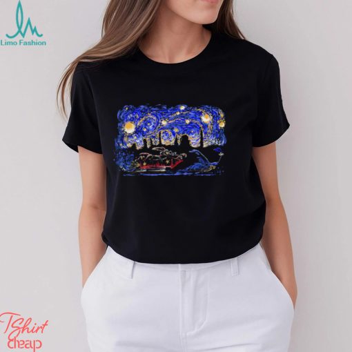 Wile E. Coyote and Road Runner X Van Gogh’s Starry Night cartoon shirt