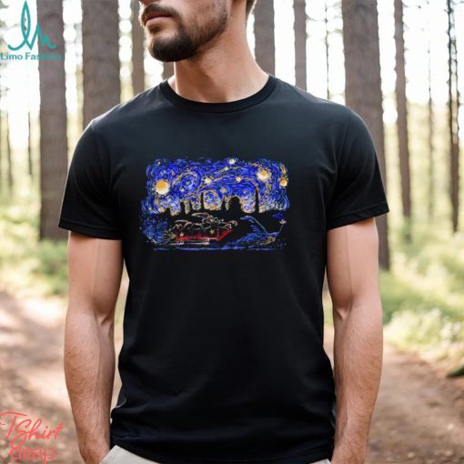 Wile E. Coyote and Road Runner X Van Gogh’s Starry Night cartoon shirt