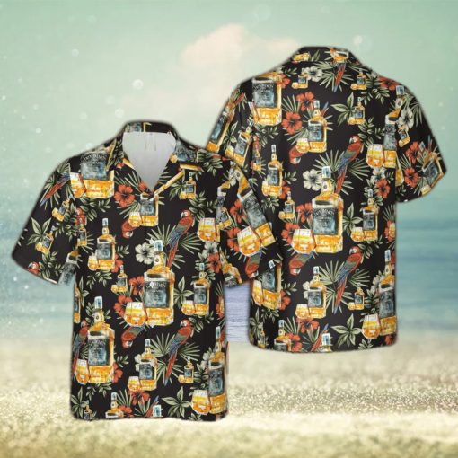 Wine Drinking Lover Black Tropical Unisex Hawaiian Shirts