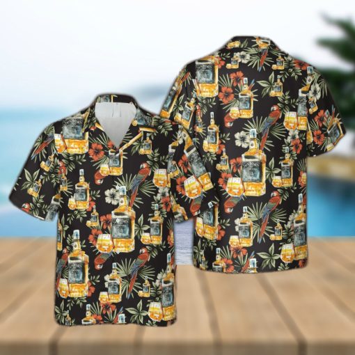 Wine Drinking Lover Black Tropical Unisex Hawaiian Shirts