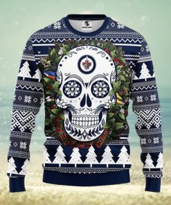 Winnipeg Jets Skull Flower Ugly Christmas Ugly Sweater