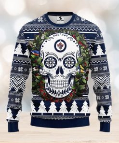 Winnipeg Jets Skull Flower Ugly Christmas Ugly Sweater