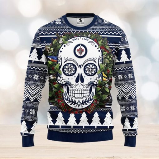 Winnipeg Jets Skull Flower Ugly Christmas Ugly Sweater