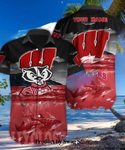 Wisconsin Badgers NCAA Unisex All Over Print Hawaiian Button Shirt