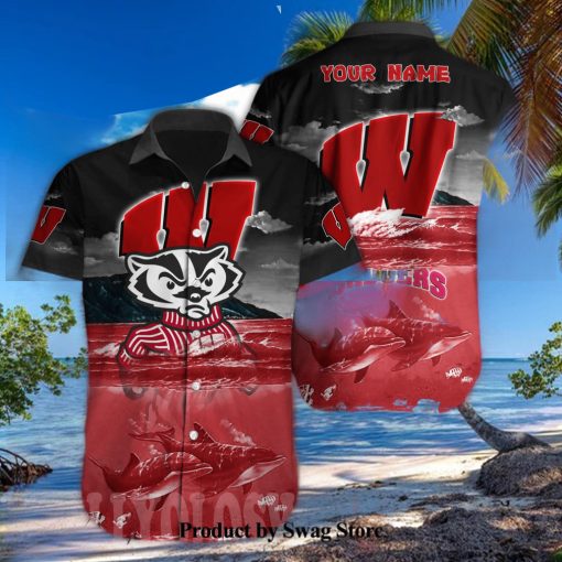 Wisconsin Badgers NCAA Unisex All Over Print Hawaiian Button Shirt