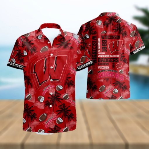 Wisconsin Badgers Ncaa Short Sleeve Aloha Hawaiian Shirt