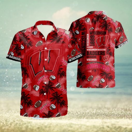 Wisconsin Badgers Ncaa Short Sleeve Aloha Hawaiian Shirt