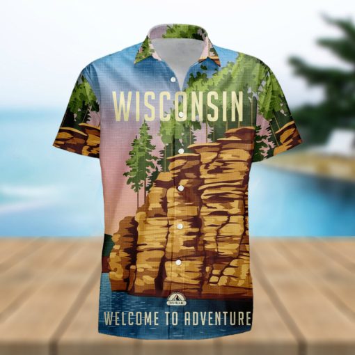 Wisconsin Retro Style Travel Summer 3D Hawaiian Shirt Gift For Men And Women Fans