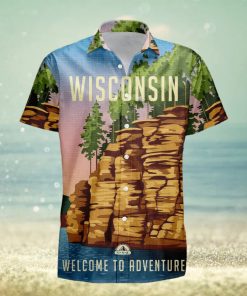 Wisconsin Retro Style Travel Summer 3D Hawaiian Shirt Gift For Men And Women Fans