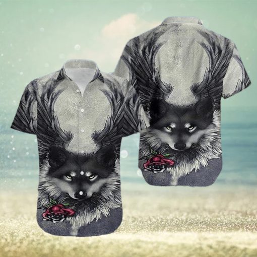 Wolf And Rose Hawaiian Shirt