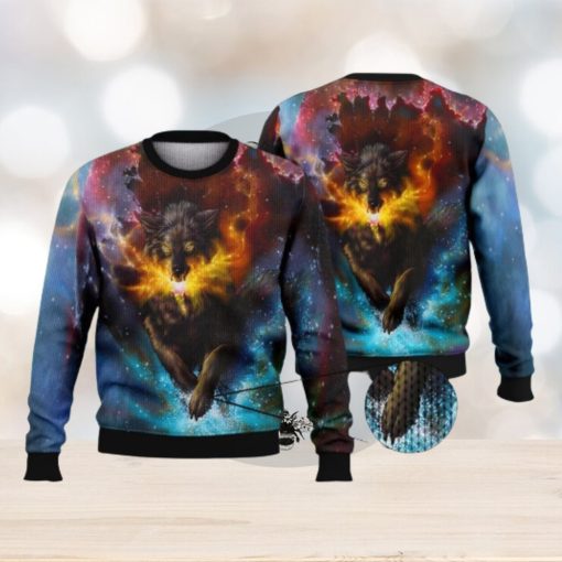 Wolf Blink Full Print 3D Ugly Sweater Christmas Gift Sweater