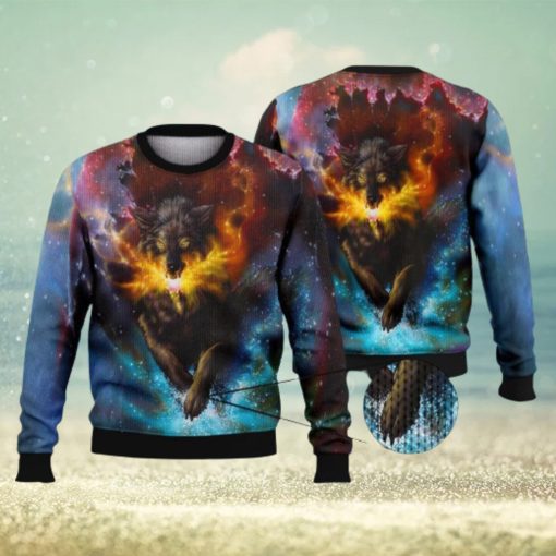 Wolf Blink Full Print 3D Ugly Sweater Christmas Gift Sweater