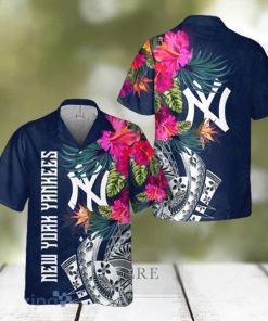 Women s New York Yankees Flower Hawaiian Shirt