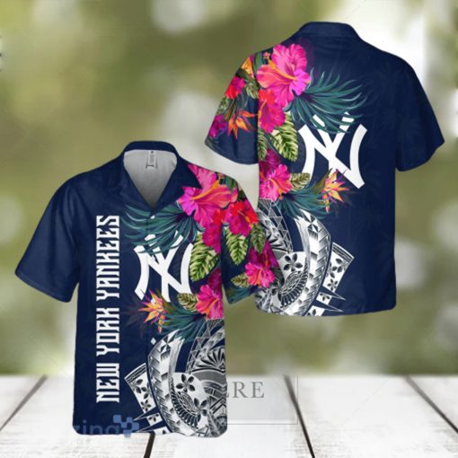 Women s New York Yankees Flower Hawaiian Shirt