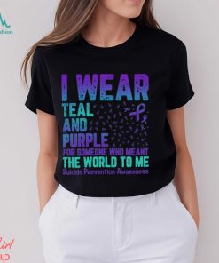 Women's I Wear Teal And Purple For Someone Who Meant The World To Me T Shirt