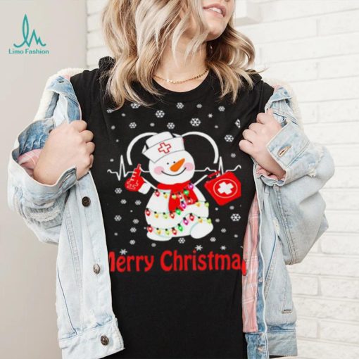 Womens Snowman Nurse Christmas With Nurs T Shirt