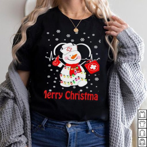 Womens Snowman Nurse Christmas With Nurs T Shirt