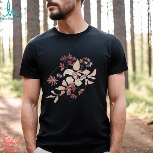 Women’s Watercolor Plants And Flowers Short Sleeve Tee Florals Casual T Shirt Hand Drawn Botanical Shirt Plus Size Clothing Plant Lover Hoodie Classic