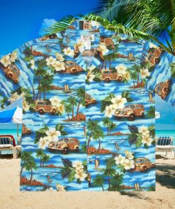 Woody Wagon Car Vintage Hawaiian Aloha Shirts