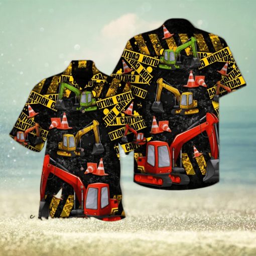 Work Hard With Excavator Aloha Hawaiian Shirts