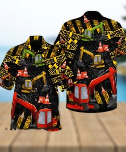 Work Hard With Excavator Aloha Hawaiian Shirts