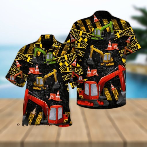 Work Hard With Excavator Aloha Hawaiian Shirts