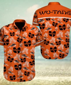 Wu Tang Coconut Orange Color Button Shirt  Wu Tang Hawaiian Shirt Music Band Button Shirt  Music Band Hawaiian Shirt